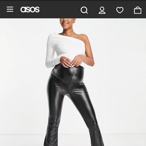 Maternity high waisted coated flare pants